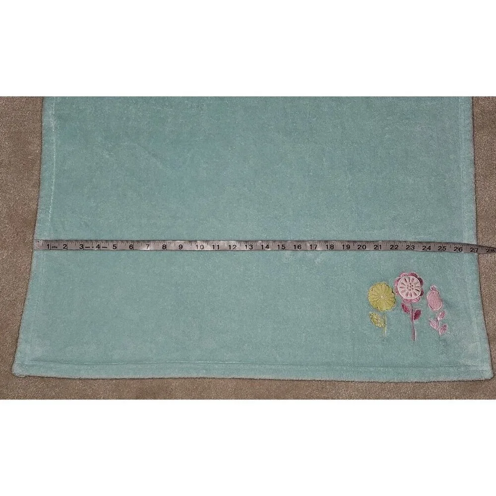Circo Blue Flowers Fleece Baby Blanket Yellow Aqua Pink White 27x29